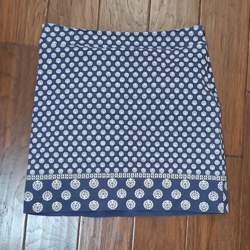 Talbots Light Navy Blue & White Patterned Pencil Skirt size 6